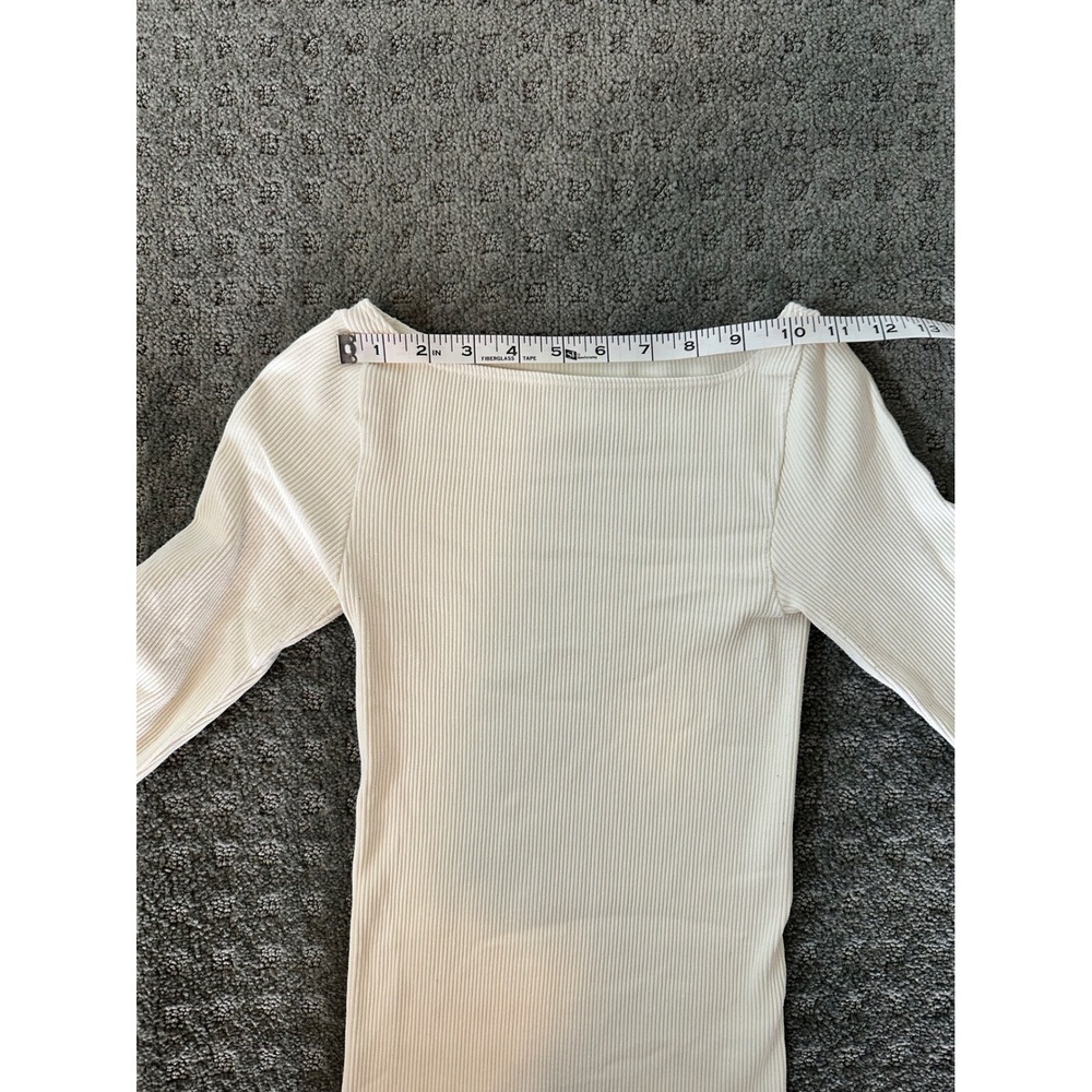 Free People Intimately Ribbed Long Sleeve Top M/L Cream Good - Picture 7 of 10
